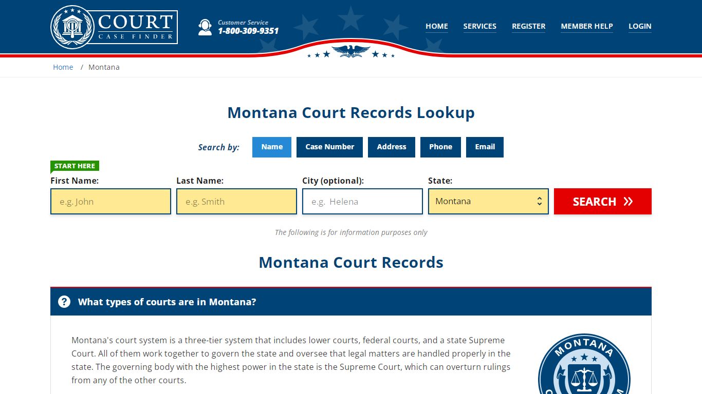 Montana Court Records Lookup - MT Court Case Search